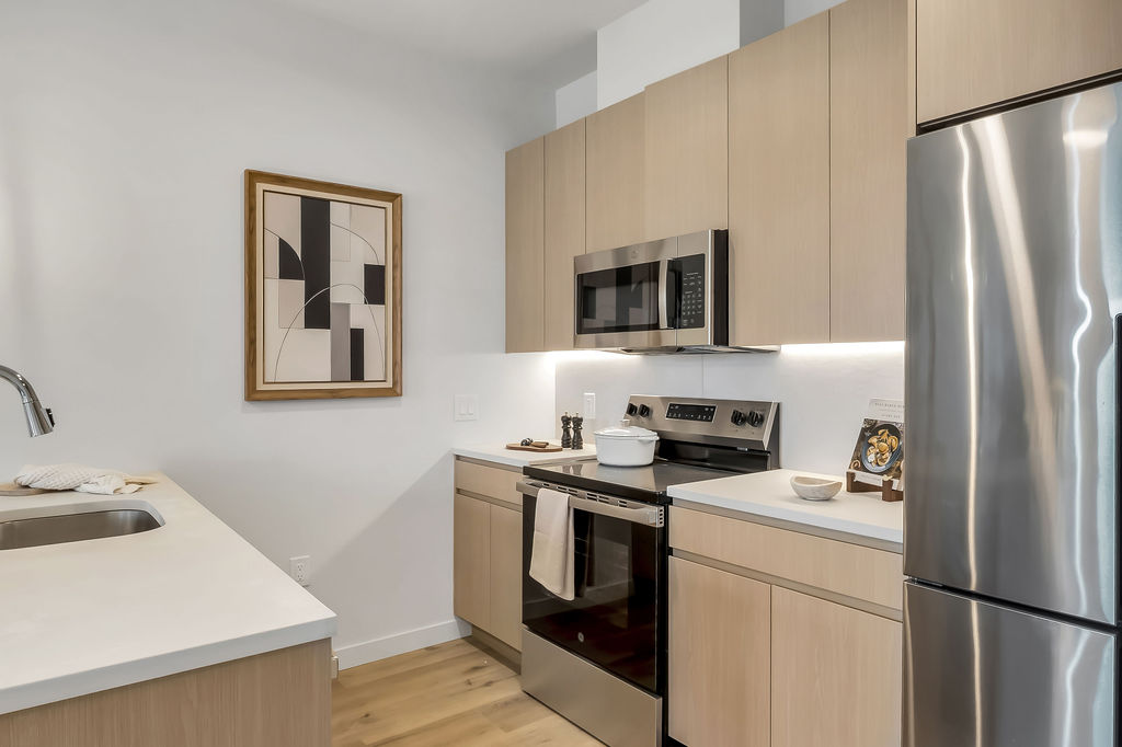 Kitchen with artwork