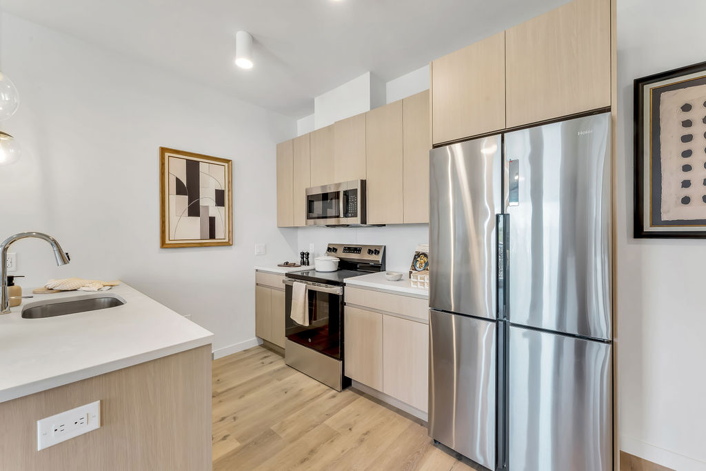 Kitchen detail with art