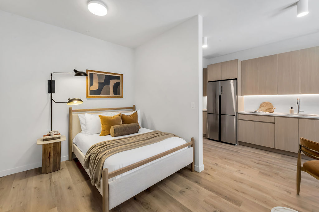 Bedroom and kitchenette